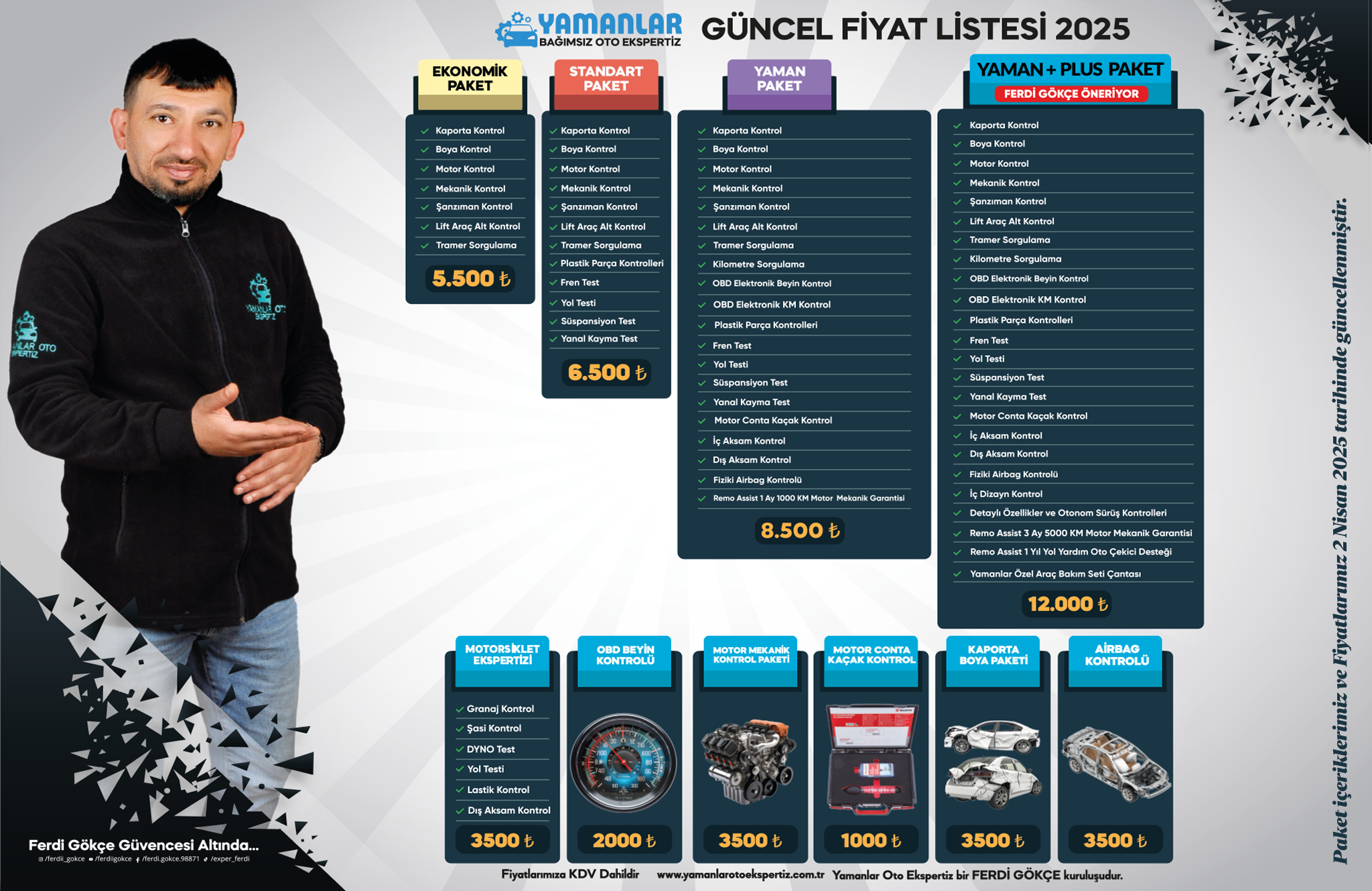 Yamanlar Ekspertiz Kağıthane Paketler - Oto Ekspertiz Paketleri, İstanbul Araç Raporu